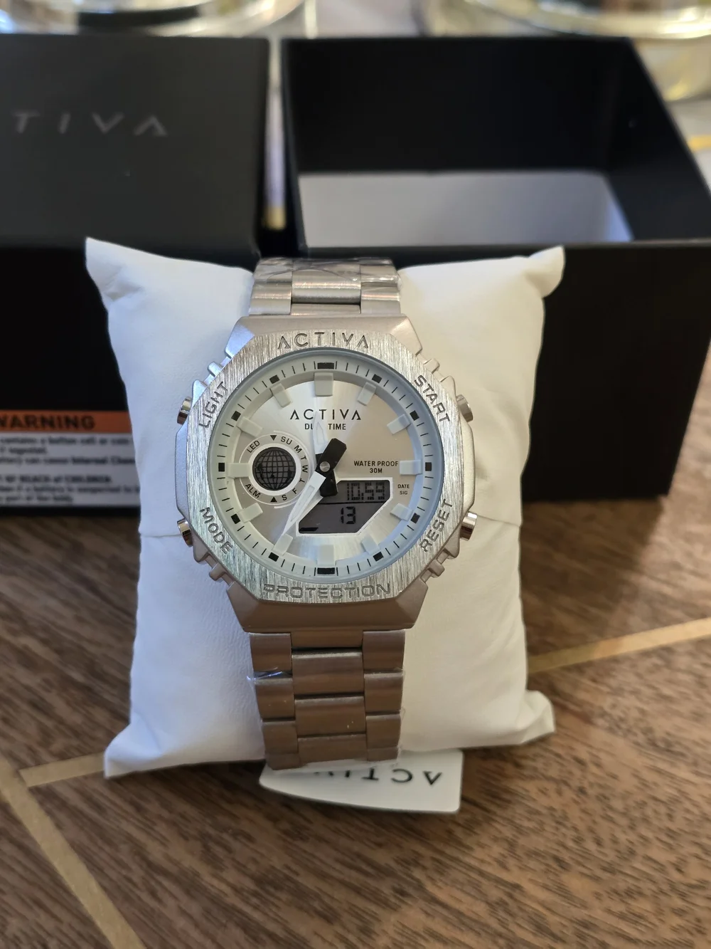 Ativa Stainless Steel Silver Hybrid Smartwatch - Silver